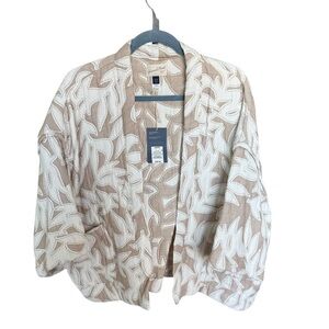 Universal Threads osfm Kimono Jacket Quilted Taupe and cream cropped